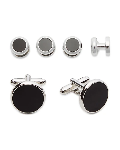 Link Up Classic Round Stud & Cufflink Set