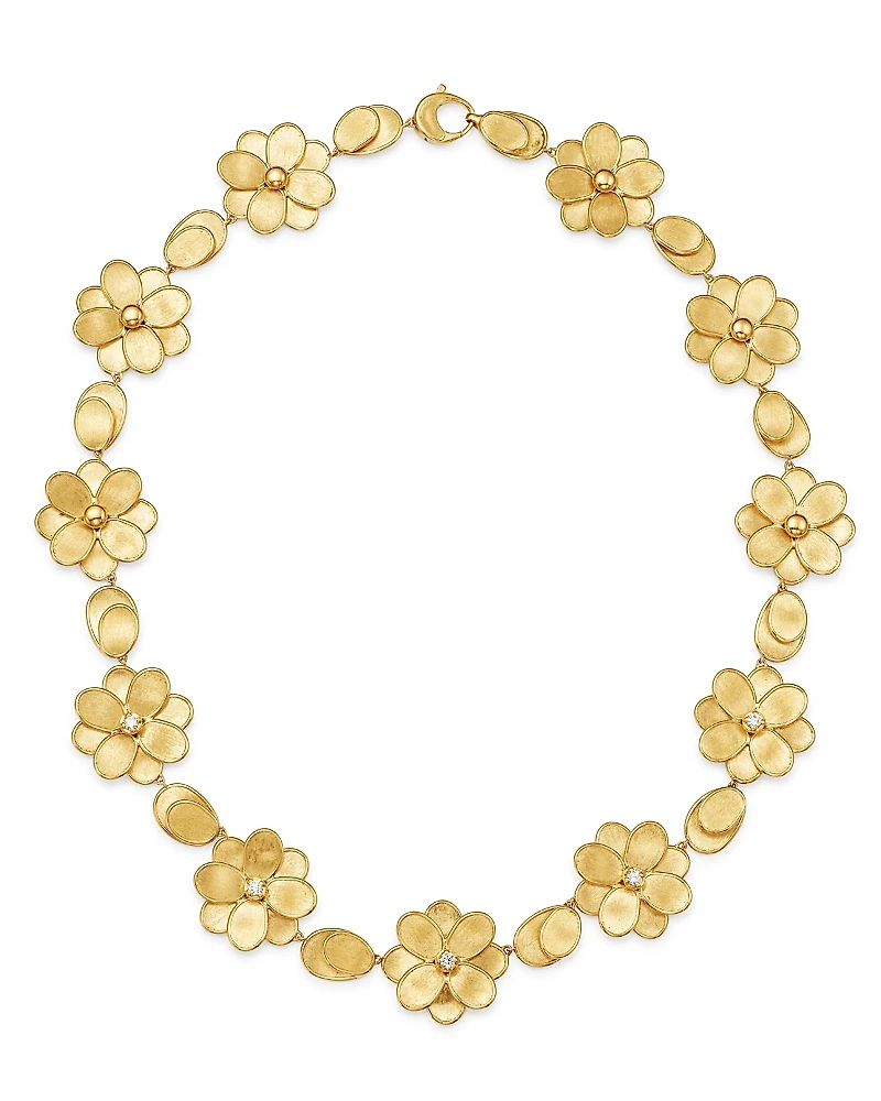 Marco Bicego 18K Yellow Gold Petali Diamond Collar Necklace, 17.5