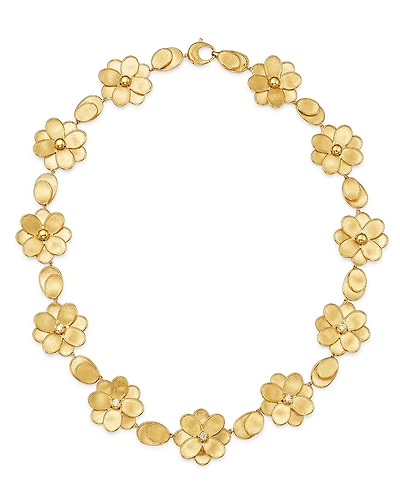 Marco Bicego 18K Yellow Gold Petali Diamond Collar Necklace, 17.5
