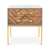 Safavieh Sanford Walnut 2-Drawer Side Table