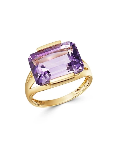 Amethyst East-West Ring in 14K Yellow Gold