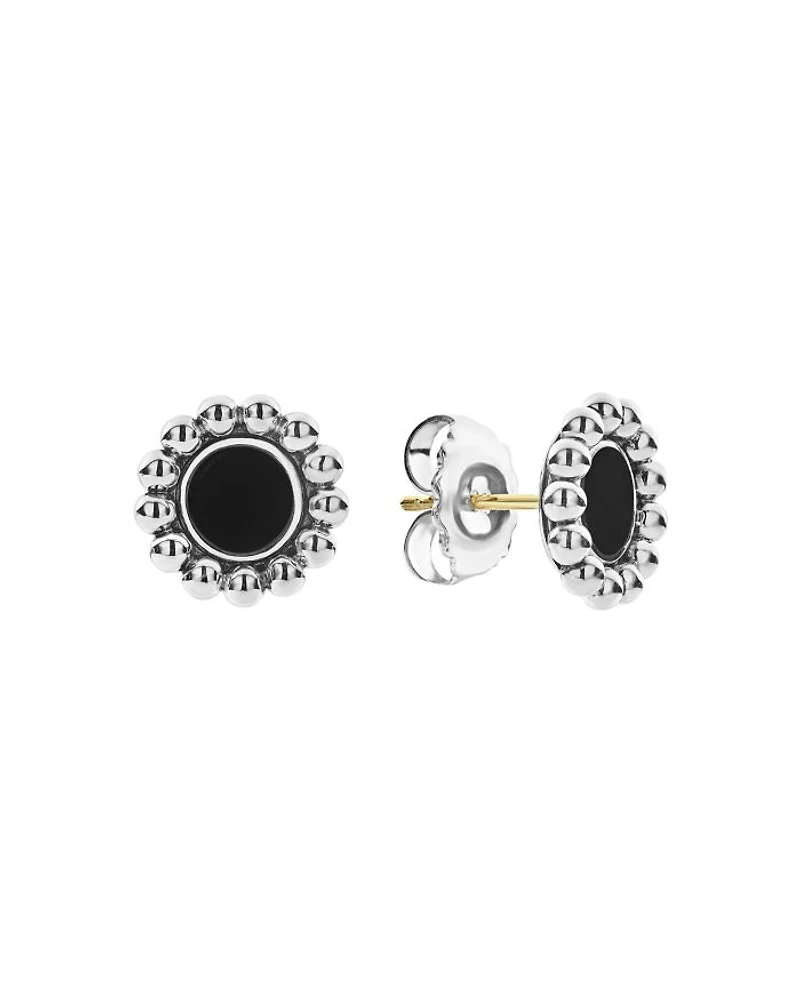Sterling Silver Maya Black Onyx Stud Earrings