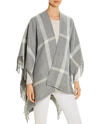 Aqua Reversible Windowpane Ruana - Exclusive