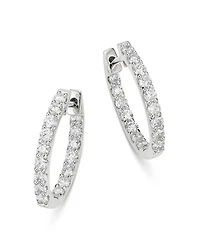Diamond Inside-Out Oval Hoop Earrings in 14K Gold