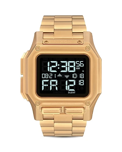 Nixon Regulus All-Black Link Bracelet Watch, 46mm