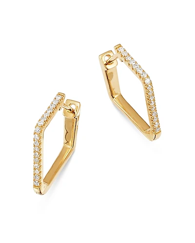 Bloomingdale's Fine Collection Diamond Pentagon Hoop Earrings