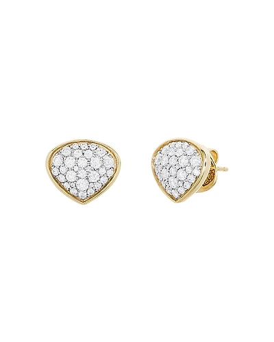 Marina B 18K Yellow Gold Trisola Diamond Stud Earrings