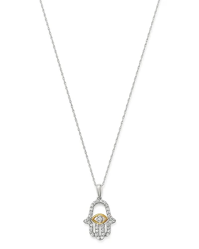 Bloomingdale's Fine Collection Diamond Hamsa Pendant Necklace