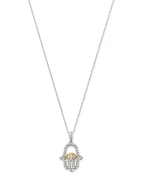 Bloomingdale's Fine Collection Diamond Hamsa Pendant Necklace