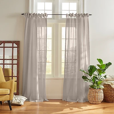 Elrene Home Fashions Vienna Tie-Top Sheer Curtain Panel