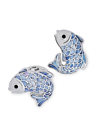 Jan Leslie Sterling Silver & Mother-of-Pearl Koi Fish Cufflinks