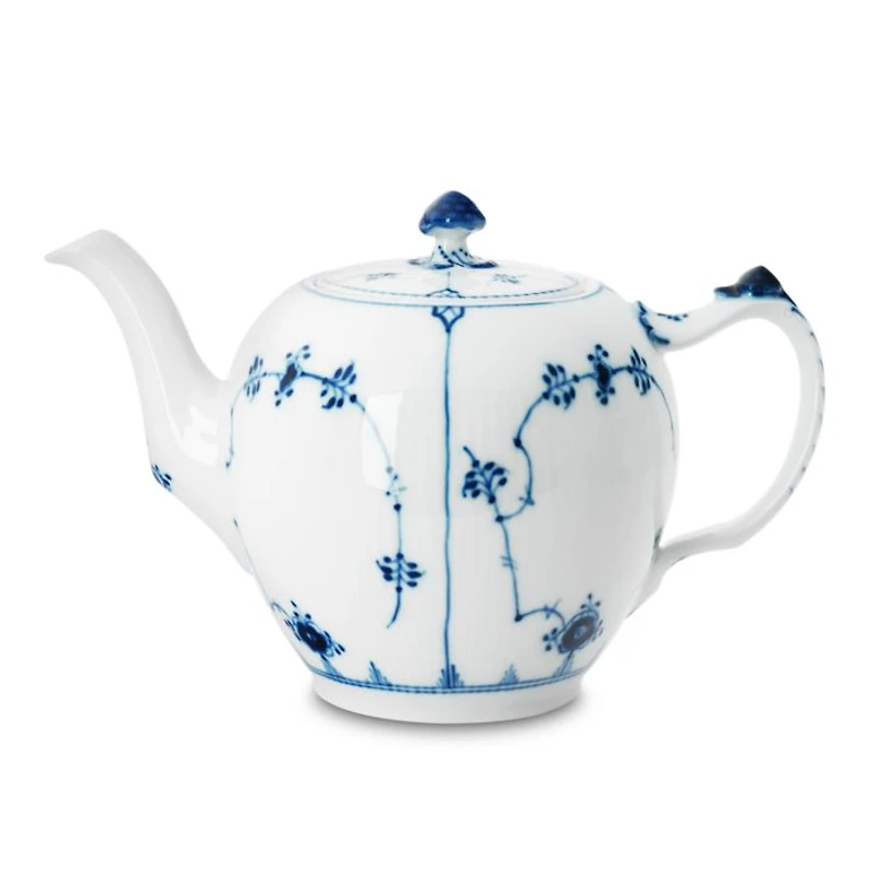 Blue Fluted Plain Teapot