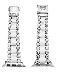 White Ceramic Smart Caviar Apple™ Watch Band, 38mm-42mm