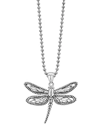 Sterling Silver Rare Wonders Dragonfly Pendant Necklace, 34"
