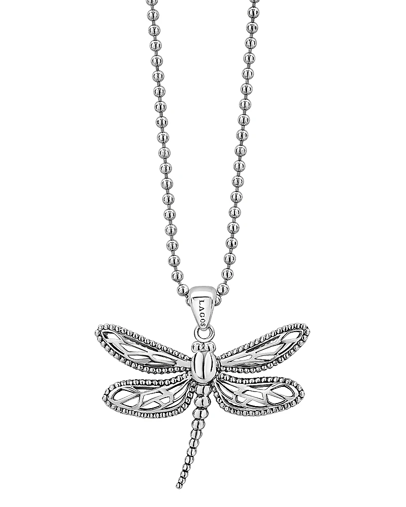 Lagos Sterling Silver Rare Wonders Dragonfly Pendant Necklace, 34