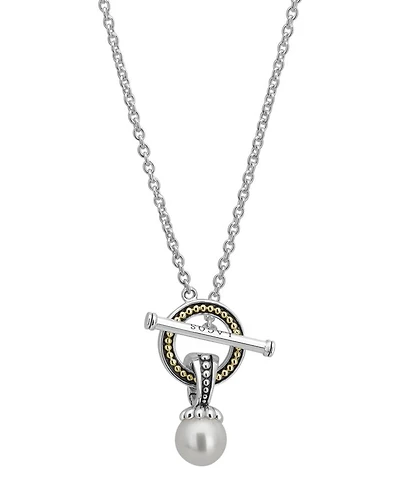Sterling Silver Luna Cultured Freshwater Pearl Toggle Necklace, 18"