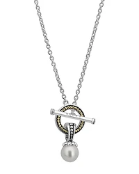 Sterling Silver Luna Cultured Freshwater Pearl Toggle Necklace, 18"