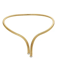 Marina B 18K Yellow Gold Trisolina Diamond Pave Necklace, 6.5