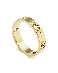 18K Yellow Gold Logo & Star Ring