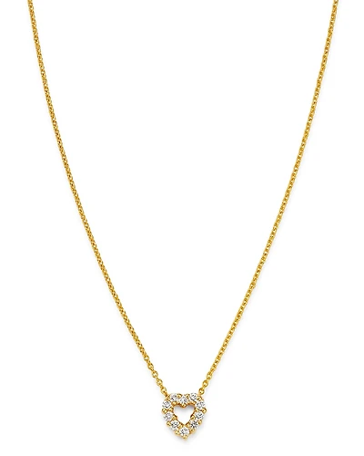 Roberto Coin 18K Yellow Gold Diamond Baby Heart Pendant Necklace, 16-18