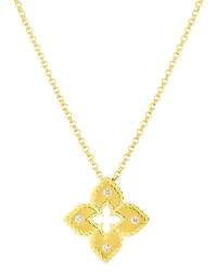 Roberto Coin 18K Yellow Gold Venetian Princess Diamond Flower Pendant Necklace