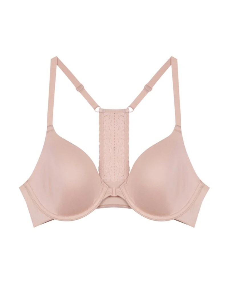 Future Foundation Lace-Racerback Front-Close Contour Bra
