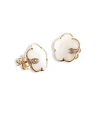 Pasquale Bruni 18K Rose Gold Petit Joli White Agate & Diamond Stud Earrings