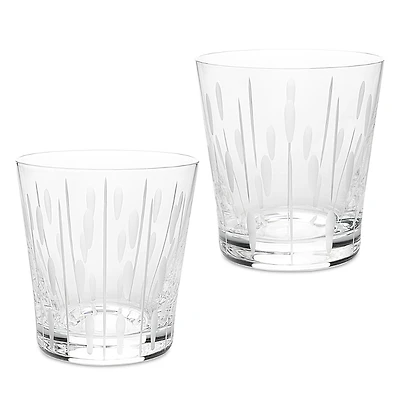 Lalique Lotus Dew & Drops Tumblers, Set of 2