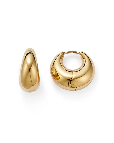 14K Yellow Gold Tapered Tube Hoop Earrings - Exclusive