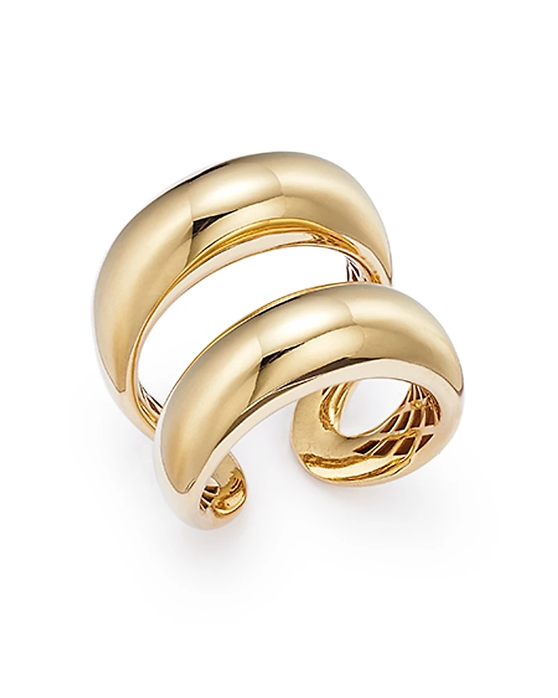 Alberto Amati 14K Yellow Gold Bypass Double Row Statement Ring