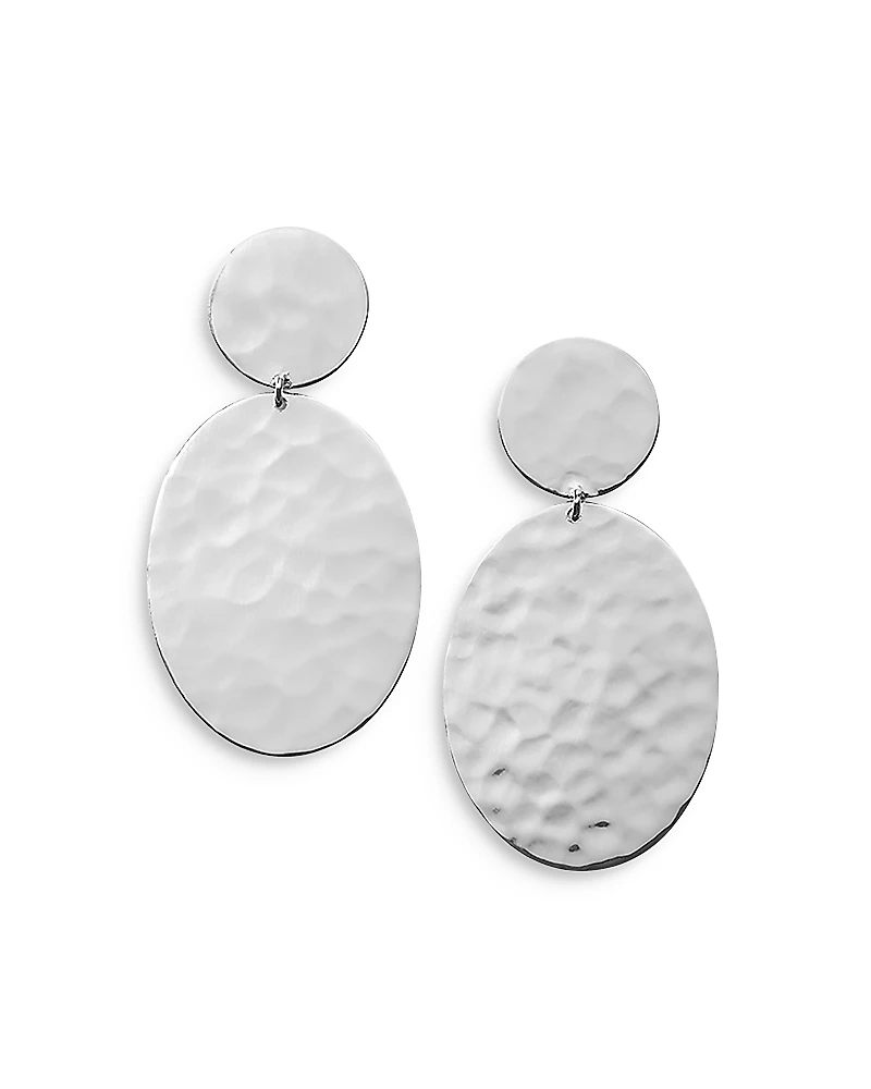 Ippolita Sterling Silver Classico Hammered Oval Snowman Earrings