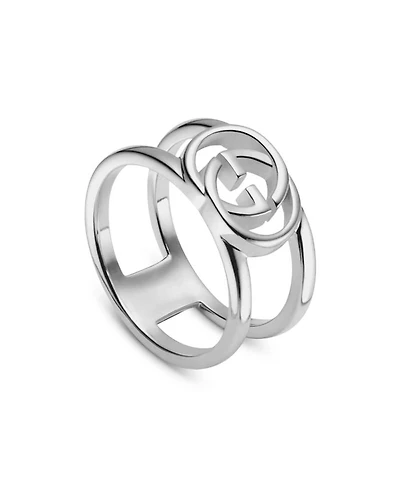 Sterling Silver Interlocking G Openwork Statement Ring