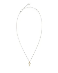 Two Tone Key Pendant Necklace, 14"