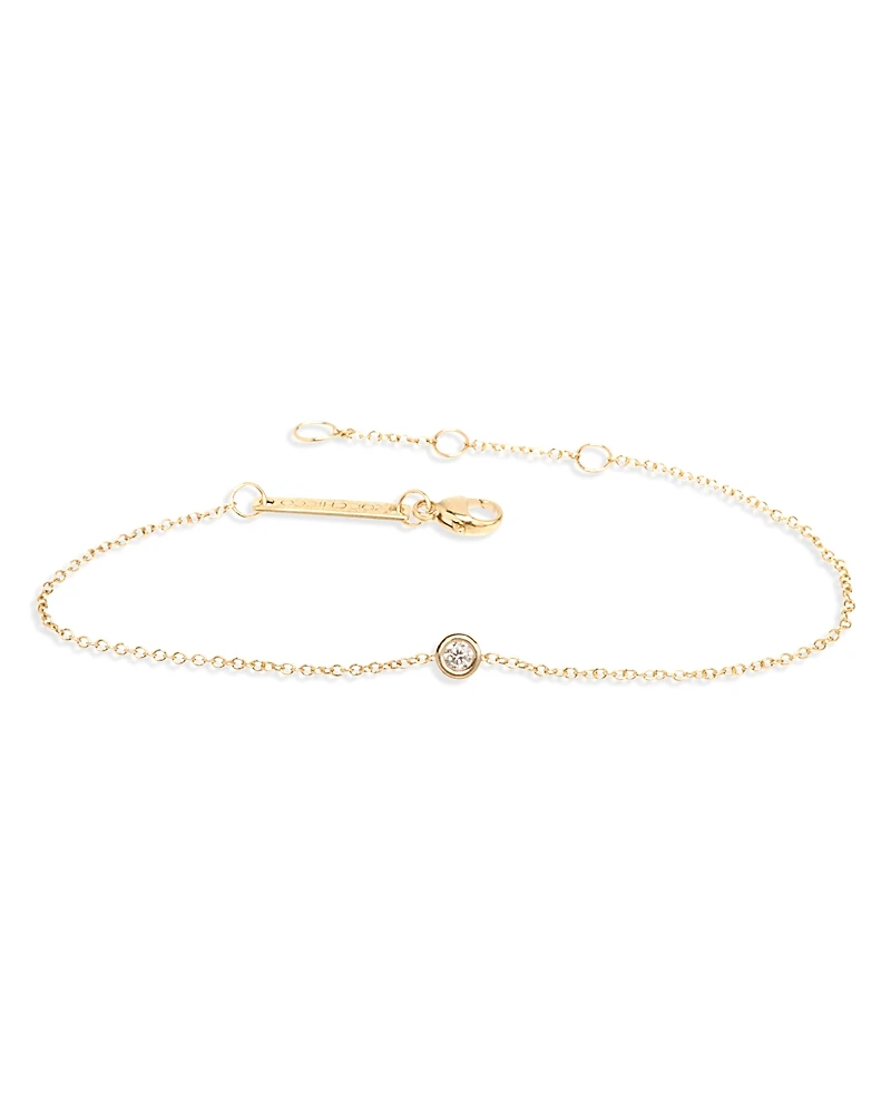 Zoe Chicco 14K Yellow Gold Floating Diamonds Diamond Bezel Chain Bracelet