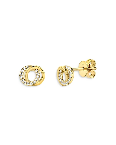 Moon & Meadow 14K Yellow Gold Diamond Knot Stud Earrings - Exclusive