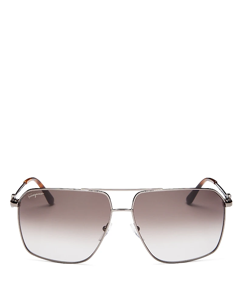Salvatore Ferragamo Brow Bar Aviator Sunglasses, 62mm