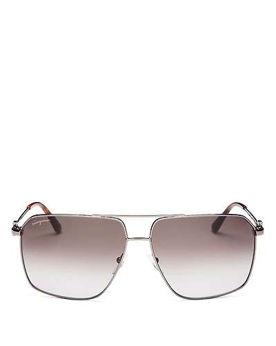 Salvatore Ferragamo Brow Bar Aviator Sunglasses, 62mm
