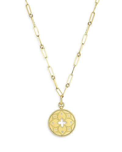 Roberto Coin 18K Yellow Gold Venetian Princess Diamond Medallion Lariat Necklace