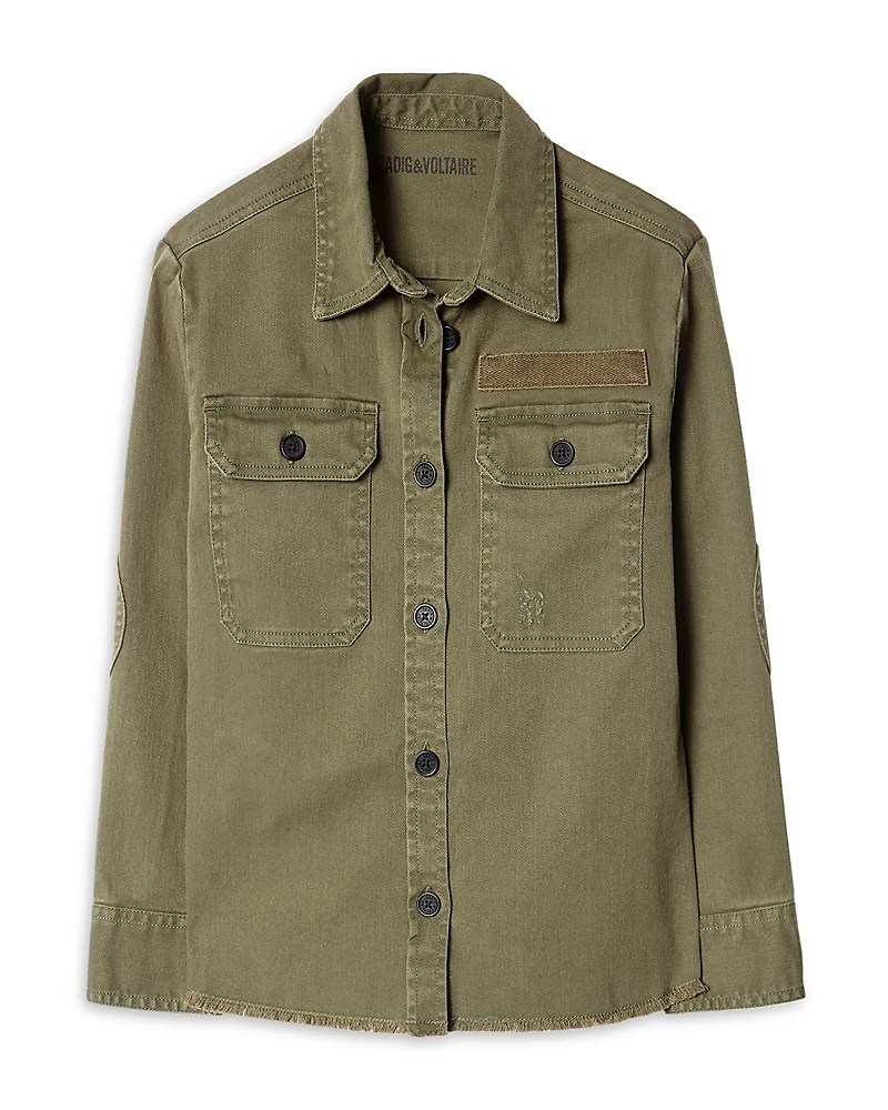 Zadig & Voltaire Girls' Bonnie Cotton Blend Shirt - Little Kid, Big Kid