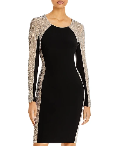 Aqua Beaded Shift Dress - Exclusive