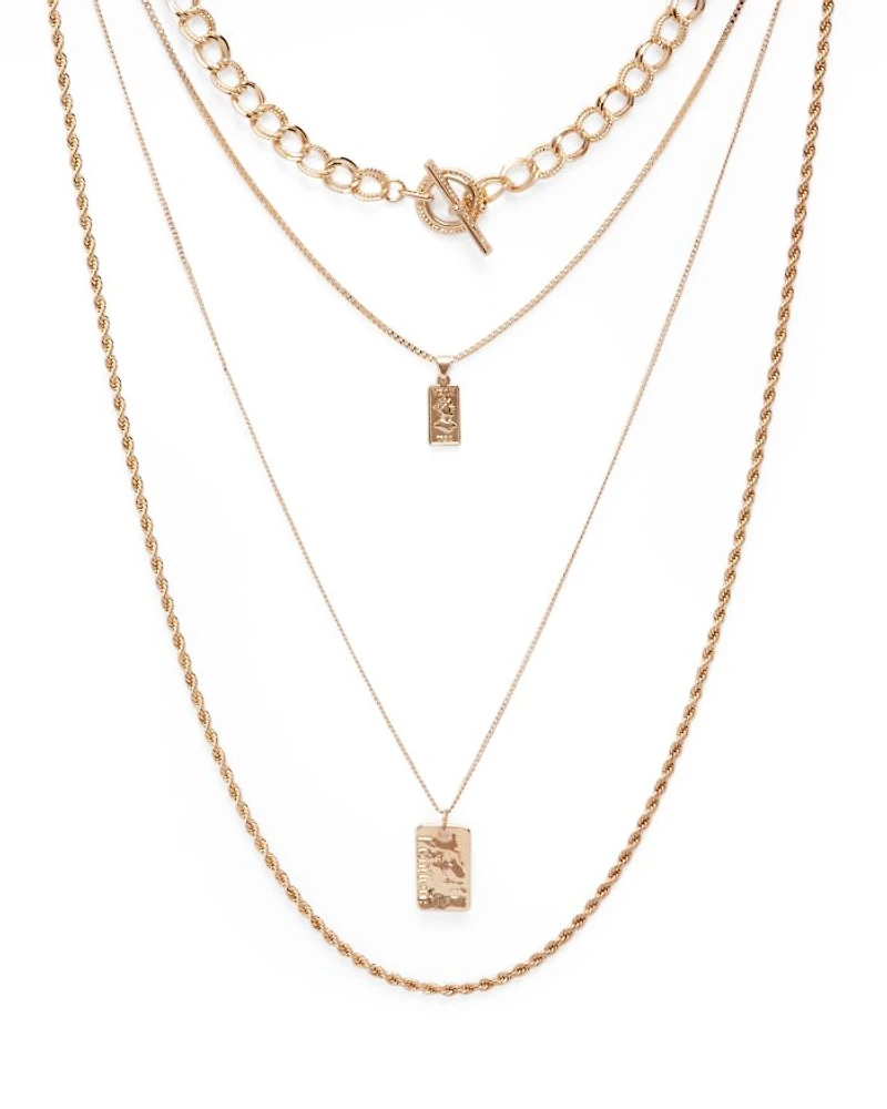 Four-Layer Coin Pendant Necklace, 18" - Exclusive