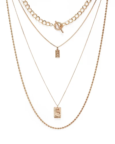 Aqua Four-Layer Coin Pendant Necklace, 18 - Exclusive