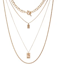 Aqua Four-Layer Coin Pendant Necklace, 18 - Exclusive