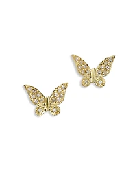 Meira T 14K Yellow Gold Diamond Butterfly Earrings