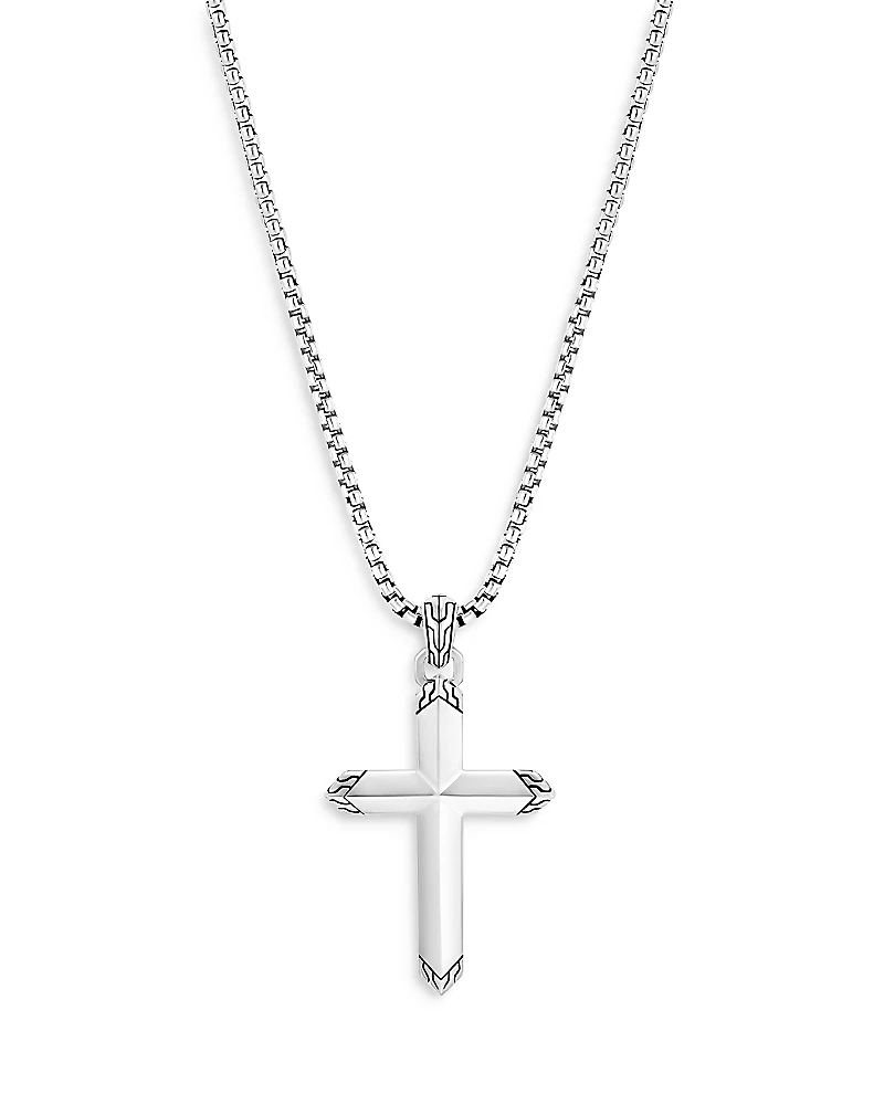John Hardy Sterling Silver Classic Chain Cross Pendant Necklace