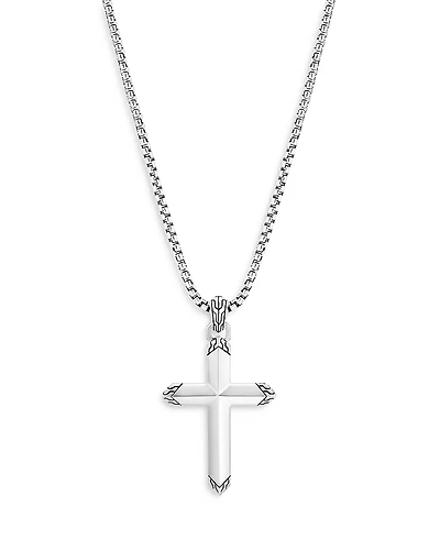 John Hardy Sterling Silver Classic Chain Cross Pendant Necklace