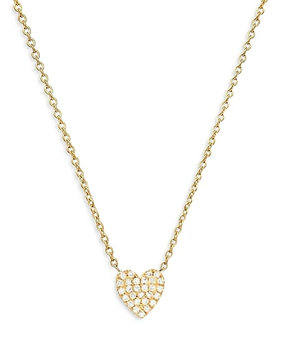 Zoe Lev 14K Yellow Gold Diamond Heart Pendant Necklace, 18