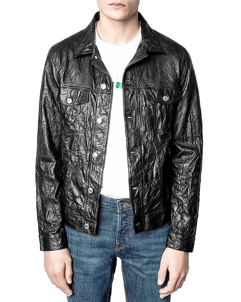 Zadig & Voltaire Crinkle Leather Jacket