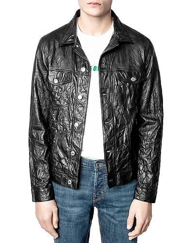 Zadig & Voltaire Crinkle Leather Jacket