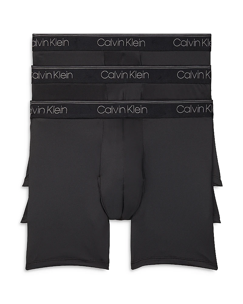 Calvin Klein Microfiber Stretch Wicking Boxer Briefs, Pack of 3